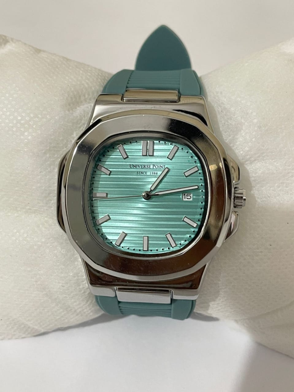 Universe Point Men's Watch - Stainless Steel Case, Rubber Strap