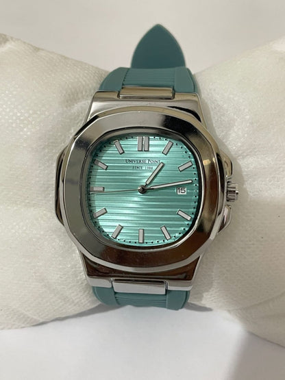 Universe Point Men's Watch - Stainless Steel Case, Rubber Strap