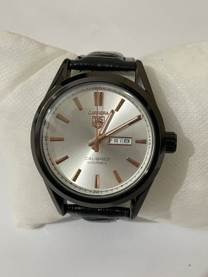 TAG Heuer Carrera Calibre 5 Automatic Men’s Watch – Black Dial with Croc-Embossed Leather