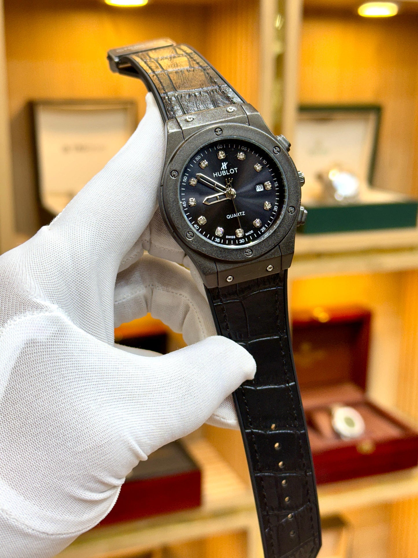 Hublot Classic Fusion Quartz – Black Sunray Dial with Diamond Markers